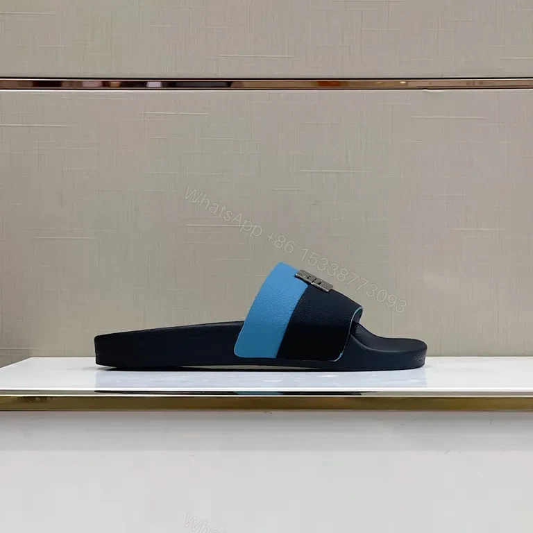 View 8 of Two-Tone Textured Slide with Signature Hardware â€” Elevated Comfort