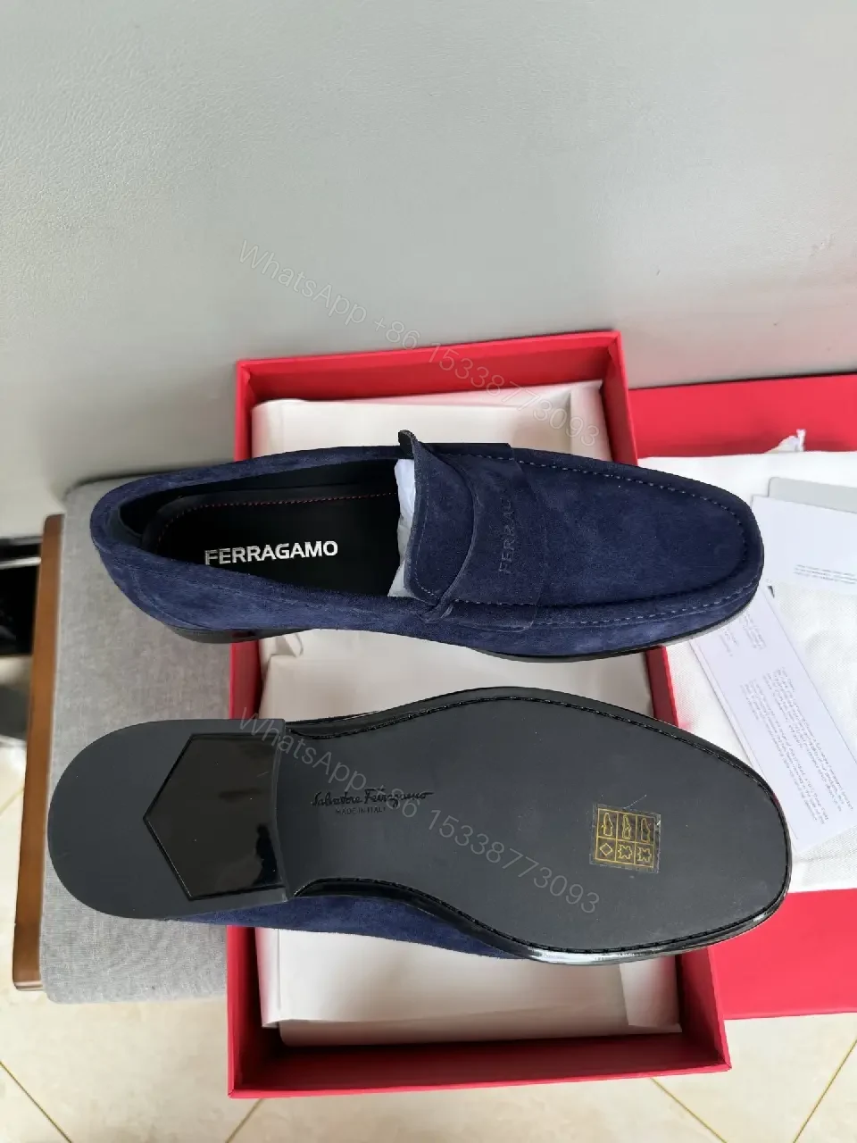 View 5 of Navy Suede Slip-Ons: Luxury Everyday Comfort Shoes