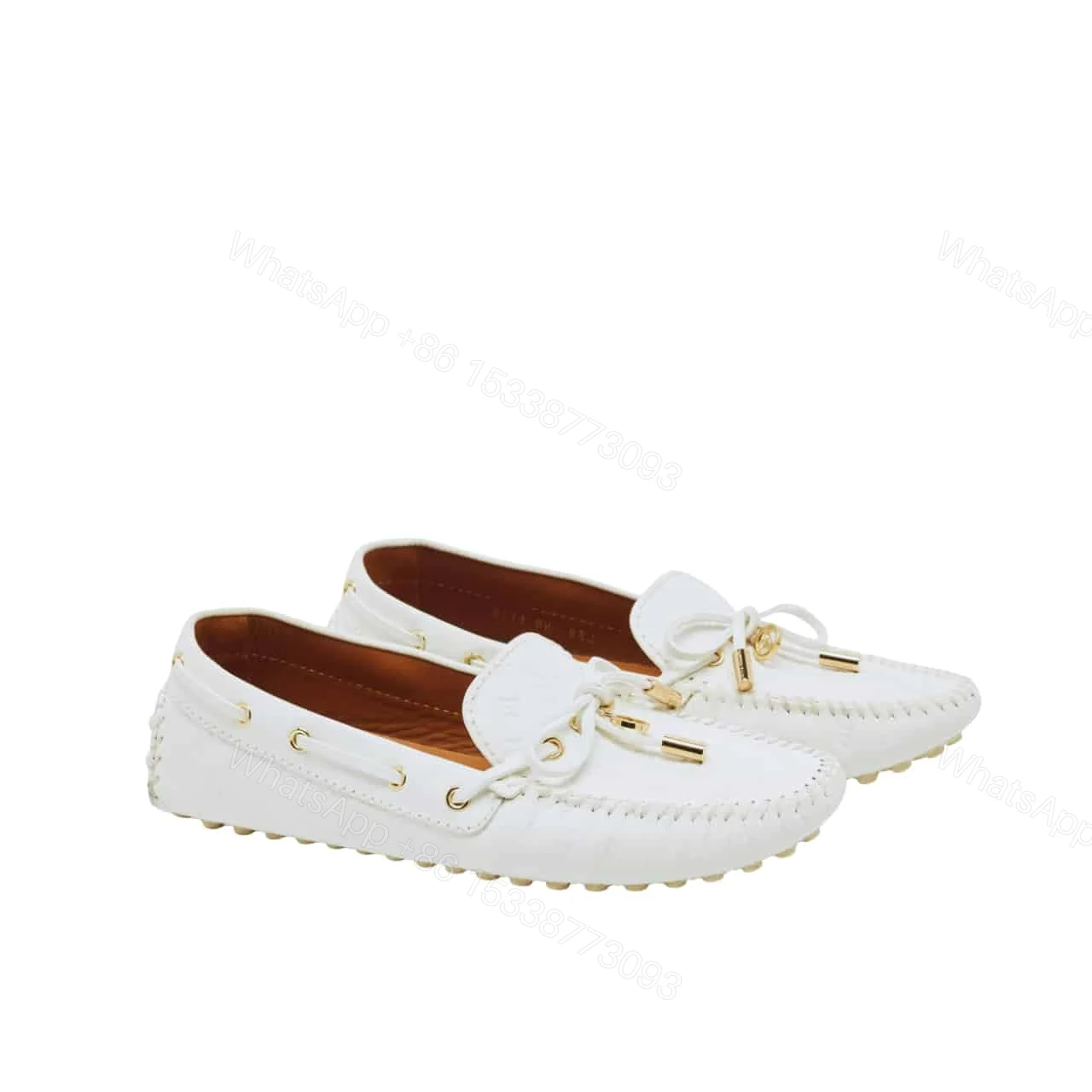 LOUIS VUITTON WHITE MONOGRAM EMPREINTE LEATHER GLORIA LOAFERS — view 1
