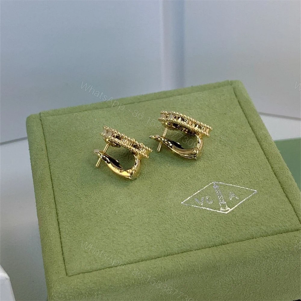 View 2 of Van Cleef & Arpels Vintage Alhambra Earrings Onyx 18K Yellow Gold VCARA44200
