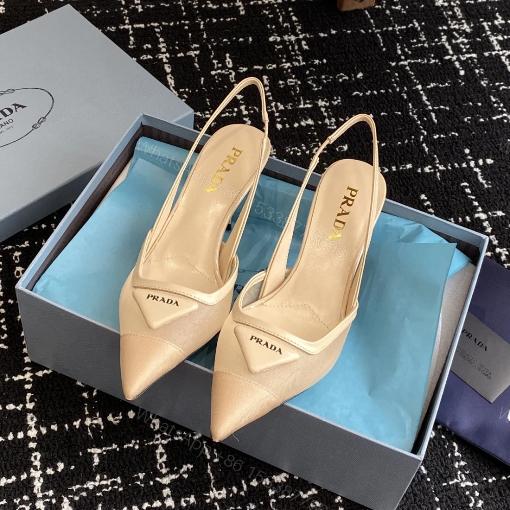 View 3 of 高仿Prada*1I891M尖頭露跟高踭鞋7.5CM膚色免檢版