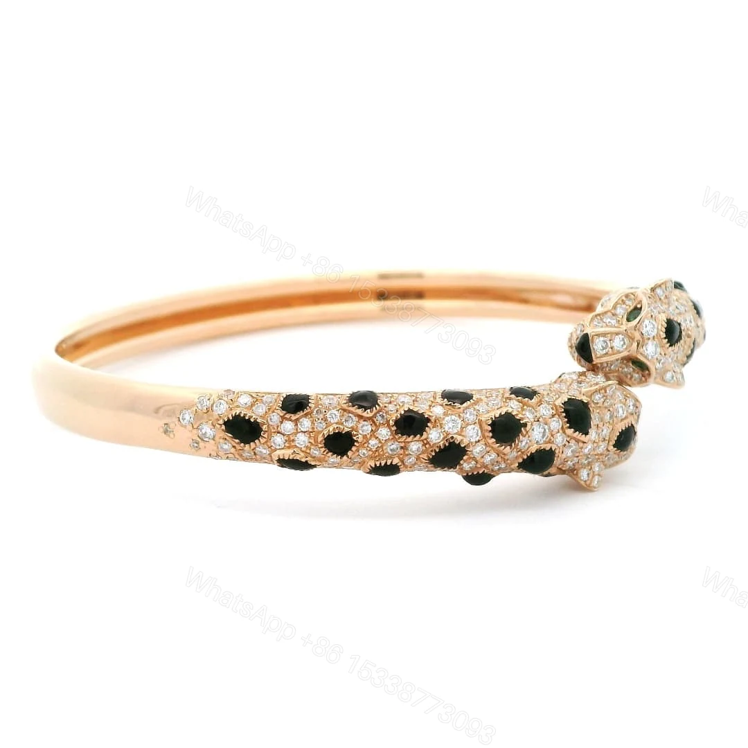 View 4 of 18K Rose Gold Small Model Panthère de Cartier Diamond Bracelet