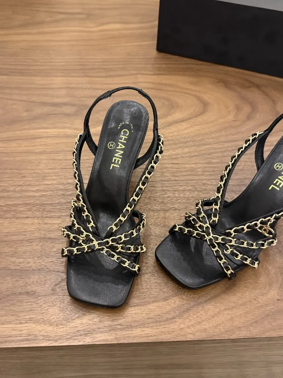 View 7 of Block-Heel Sandals: Chain-Detail, Sculpted, Elegant Style, All-Day Comfort