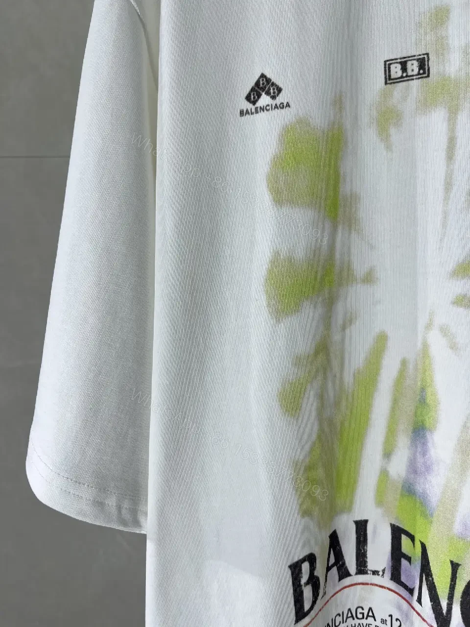 View 4 of White Oversize Tee Tie-Dye Graphic BALENCIAGA Tee