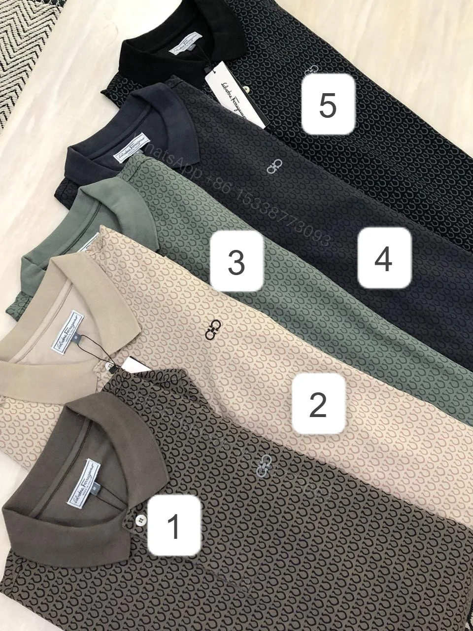 View 14 of First Copy Ferragamo Premium Lycra Polo T-Shirt for Men — 7A Quality Replica
