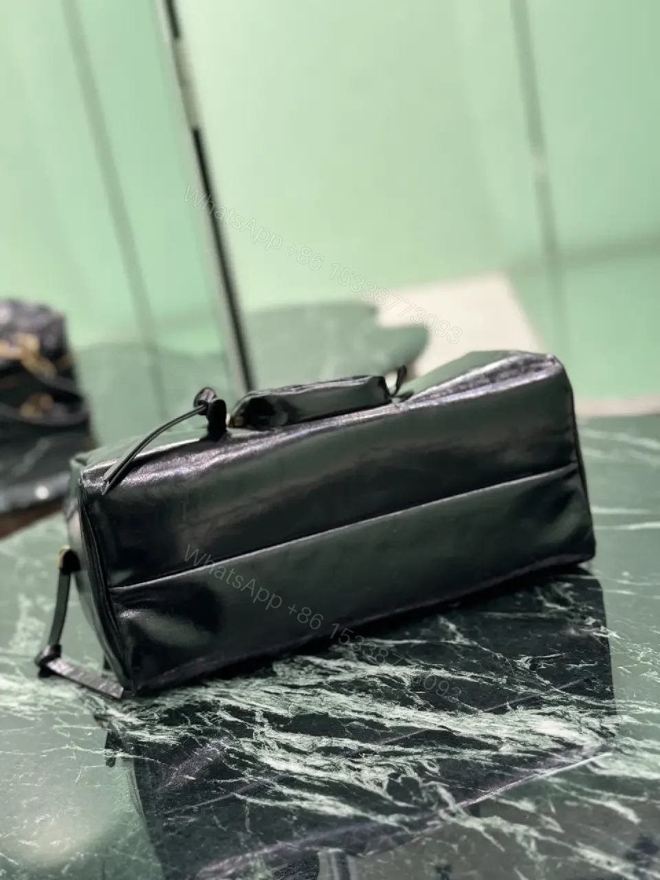 View 10 of Gloss Black Luxury Handbag: Structured, Practical Chic Bag