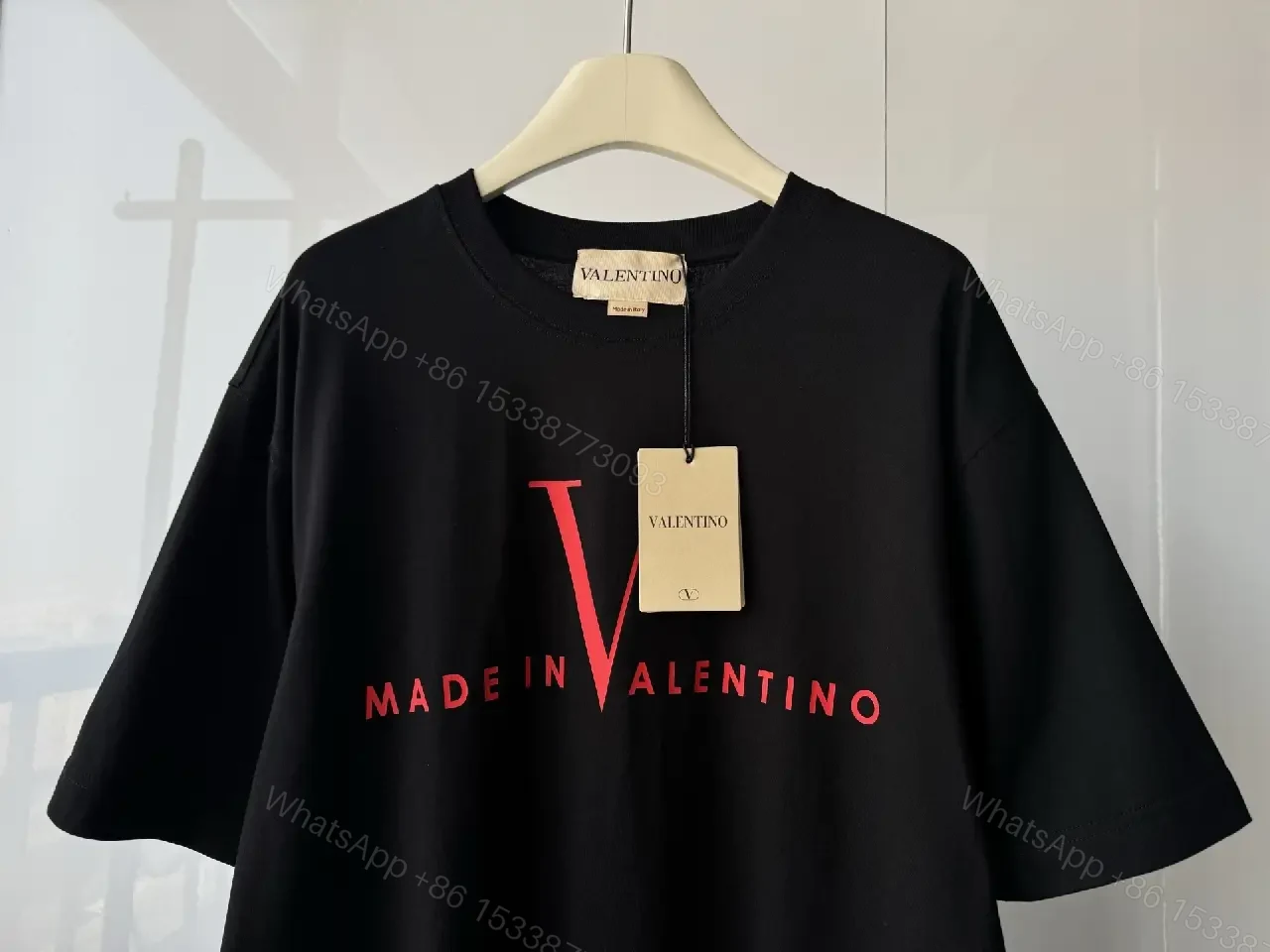 View 5 of Bold Black Tee Red V Accent - Premium Casual Tee
