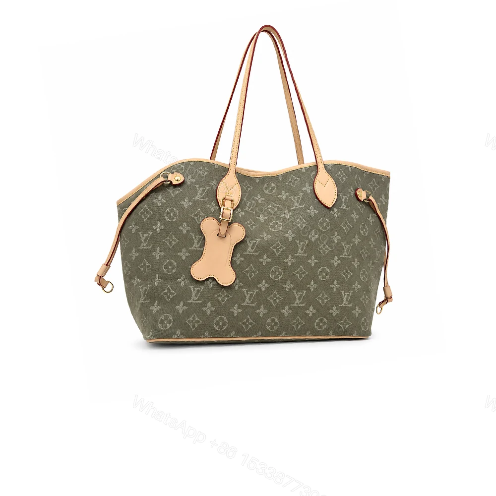 Louis Vuitton Neverwoof MM Khaki Denim 31Cm — view 1