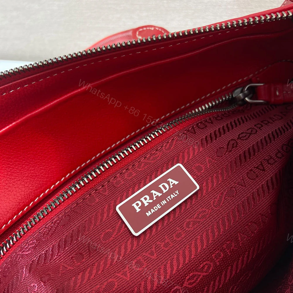 View 7 of Prada Bonnie medium antiqued leather tote bag(HIGH-END GRADE)