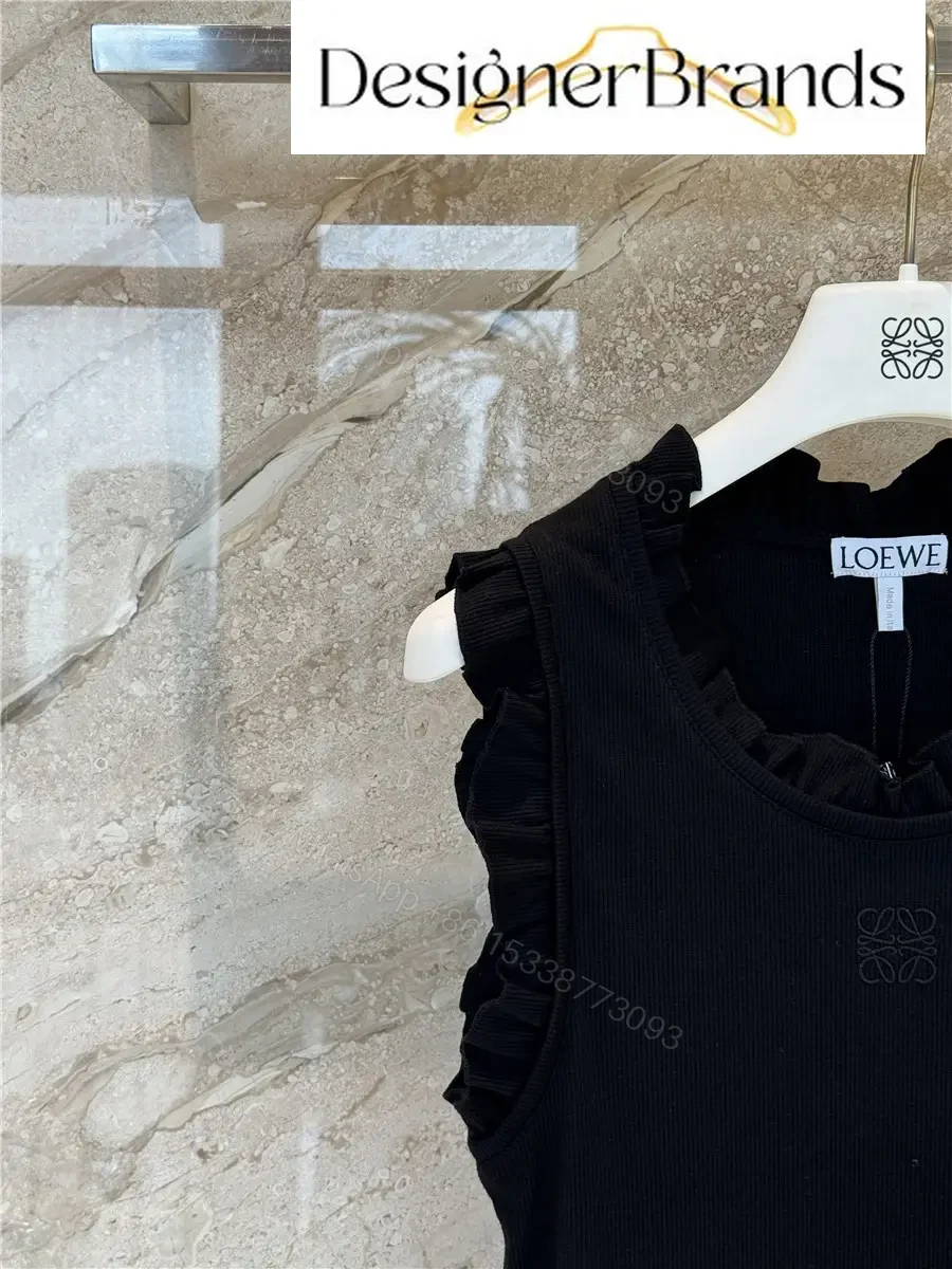 View 4 of Loewe Paula Ibiza Black Ruffled Vest