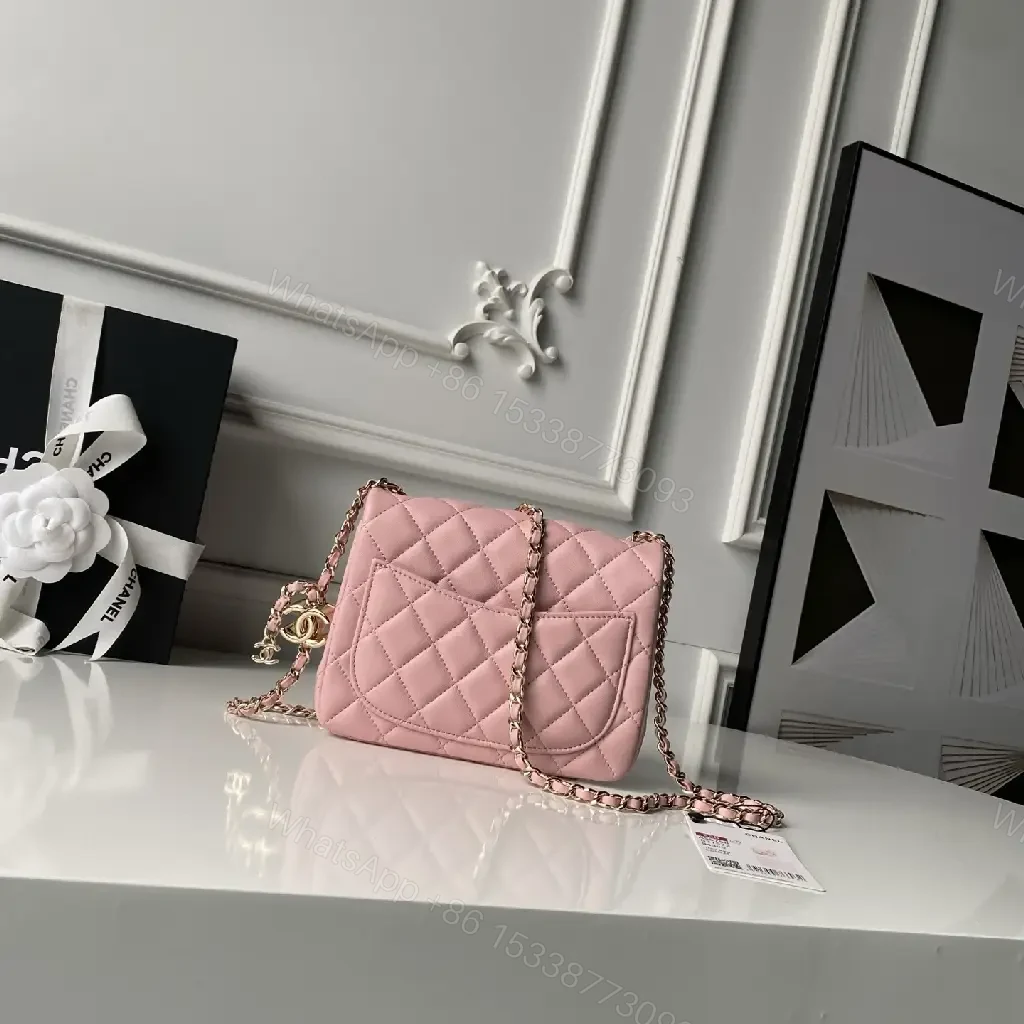 View 7 of Pink Quilted Chain Flap Bag - Luxe Everyday Crossbody Bag