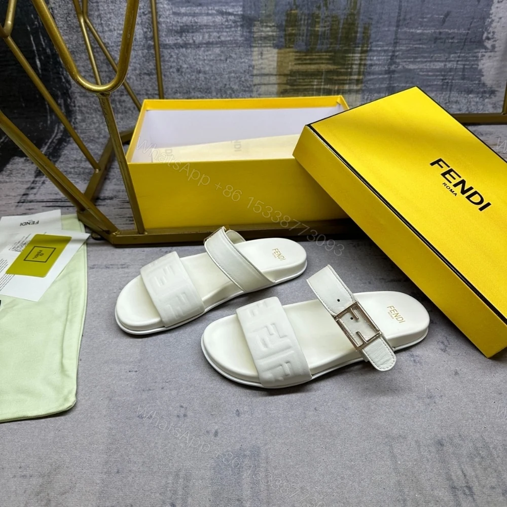 View 2 of FENDI FEEL NAPPA SLIDES WHITE 8X8710ABOHF1SVV