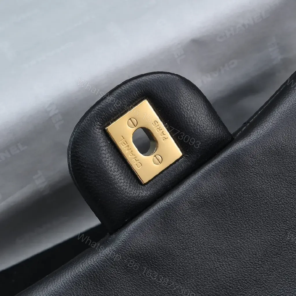 View 5 of Compact Black Quilted Leather Shoulder Bag with Chain