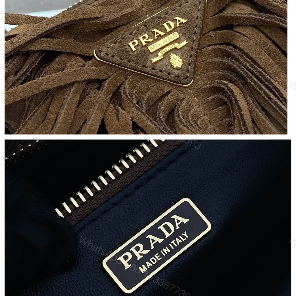 View 9 of 高仿Prada*Gaalleria系列1BA457流蘇包棕色中號免檢版