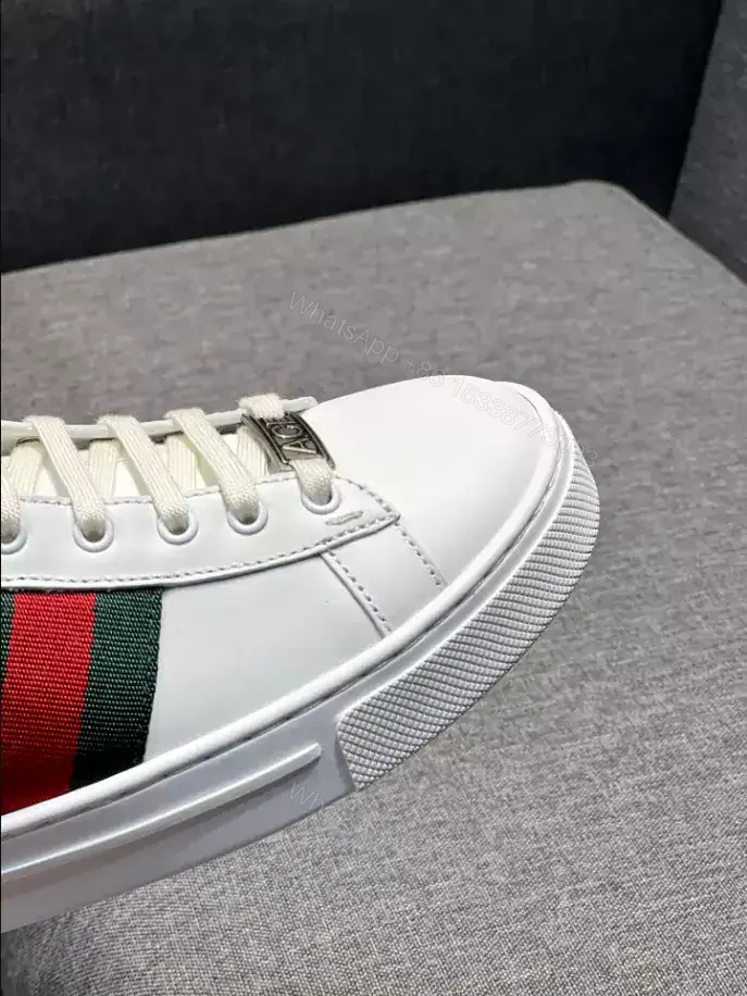View 8 of GUCCI ACE LEATHER SNEAKER WITH GREEN CROCODILE – GC229