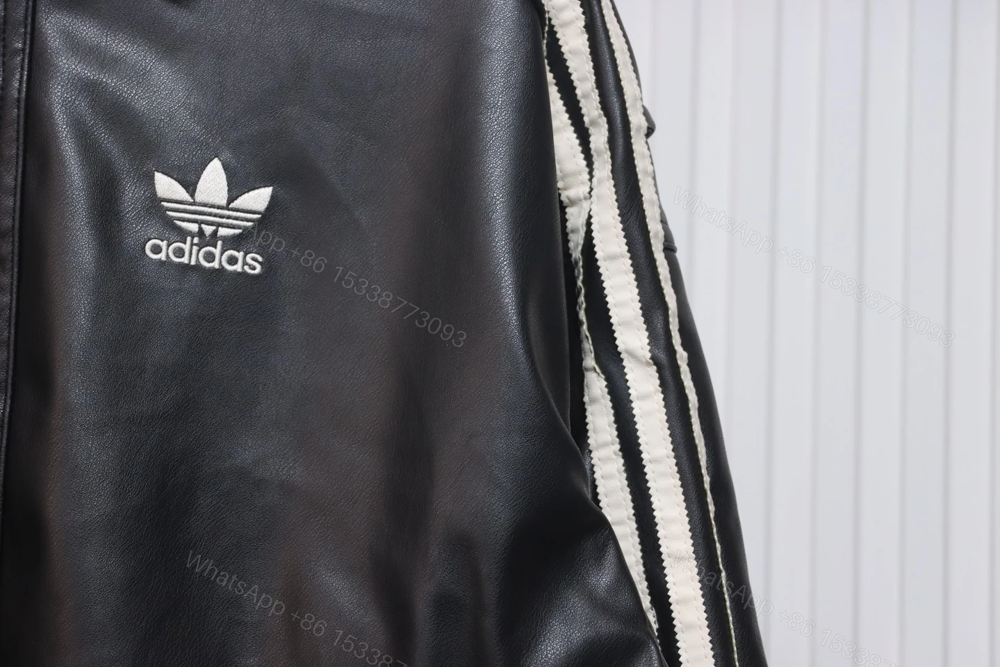 View 4 of Adidas X FEIFEI RUAN Collar Leather Jacket
