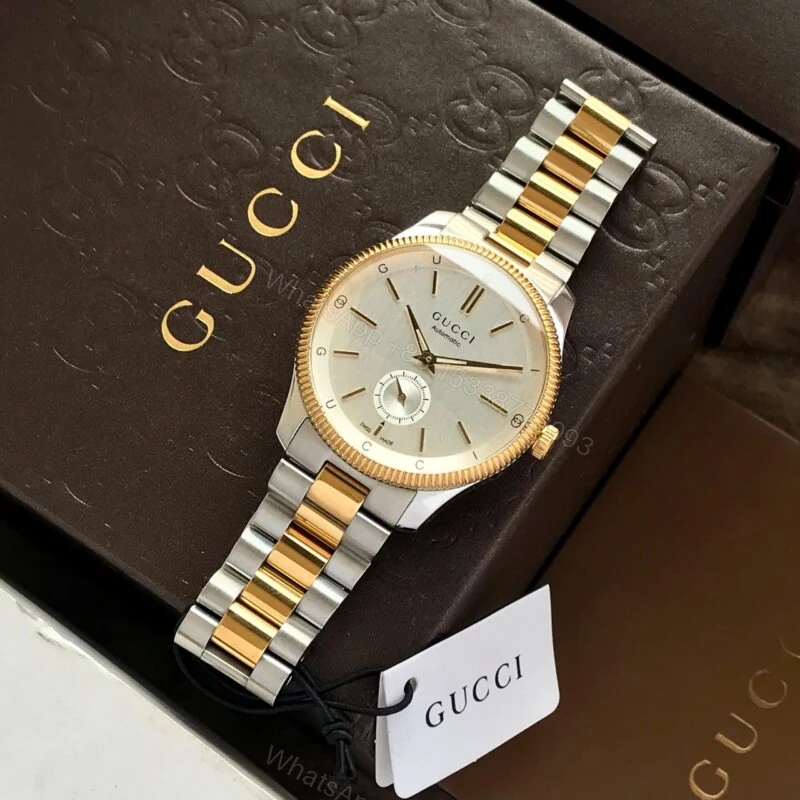View 2 of Gucci G-Timeless Two Tone 40mm Blue Dial Automatic