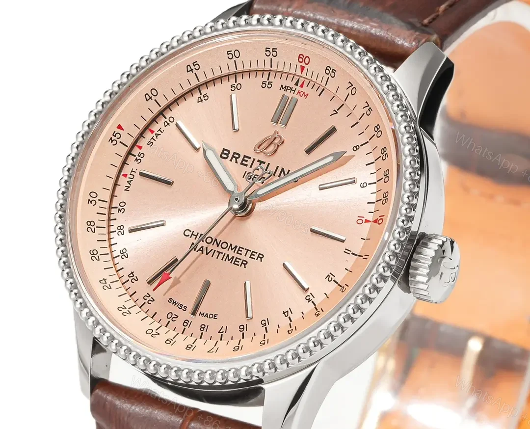 View 4 of Breitling Women’s Navitimer Automatic Watch – Copper Dial, Brown Leather Strap