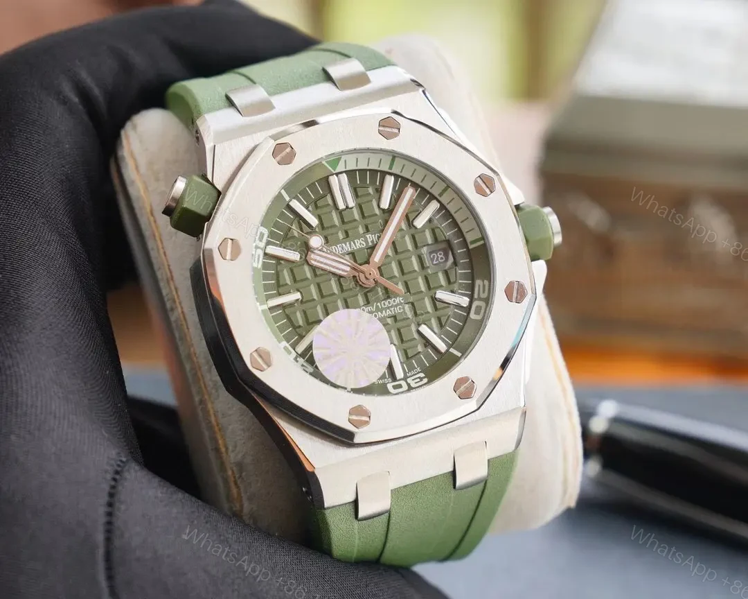 View 5 of BBR Factory Audemars Piguet Royal Oak Offshore Silver Dial Blue Accents Automatic Men’s Watch 42mm Stainless Steel Case with Rubber Strap