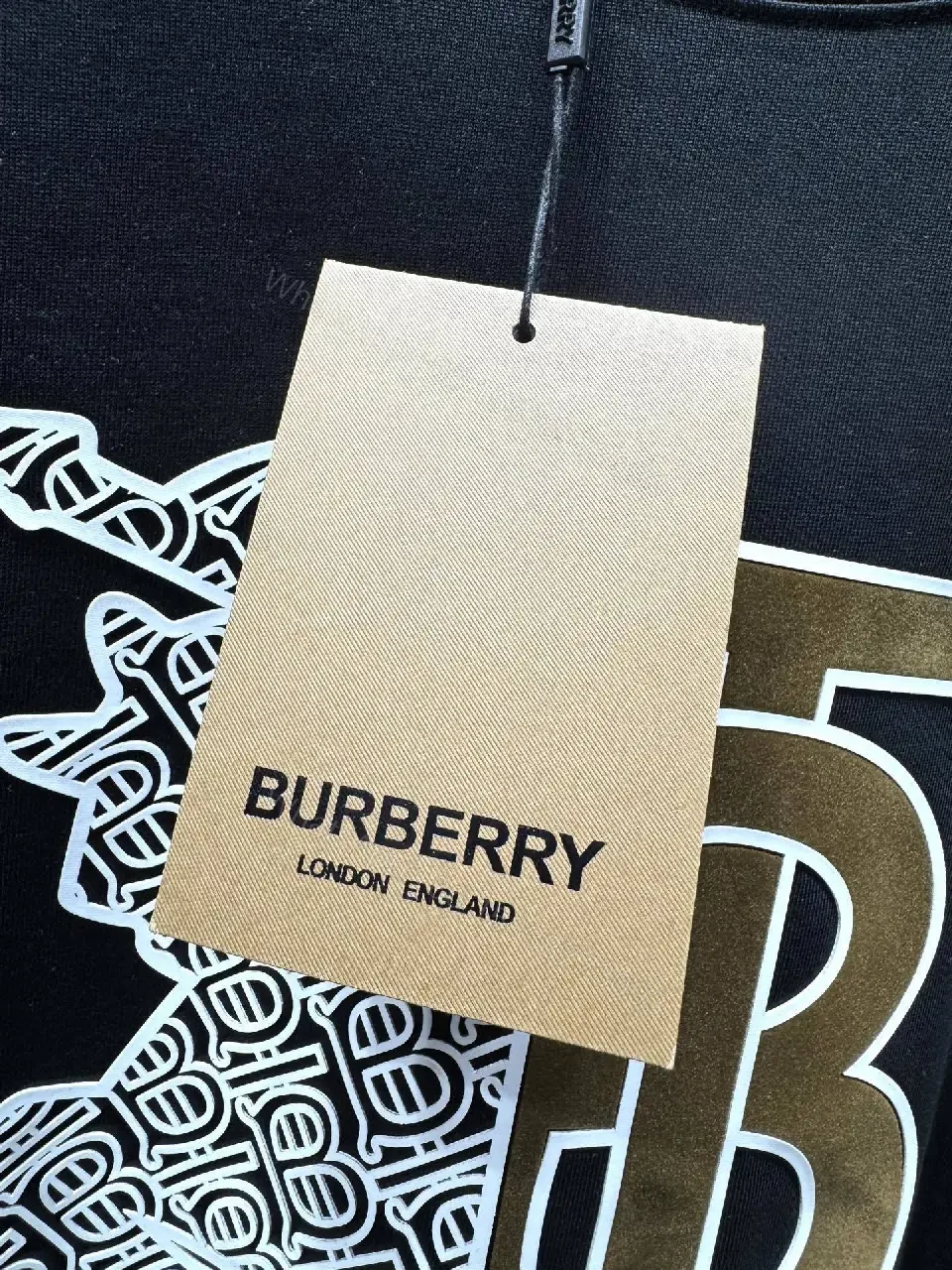 View 7 of Statement Black Cotton Tee with Bold Metallic Logo Detail