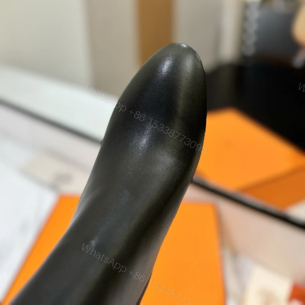 View 7 of 高仿Hermes*H182102Z02小牛皮高踭短靴黑色8.5CM免檢版