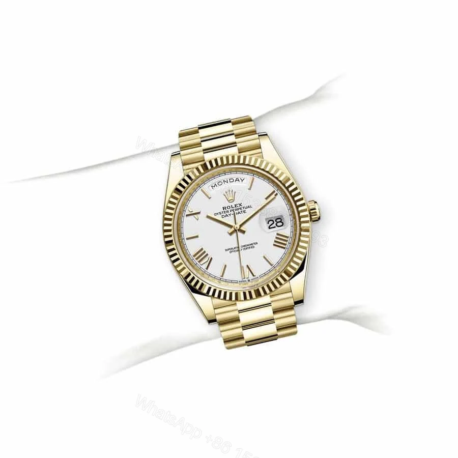 View 4 of Rolex Day-Date II 218238 Super Clone : 41mm Yellow Gold Silver White Dial