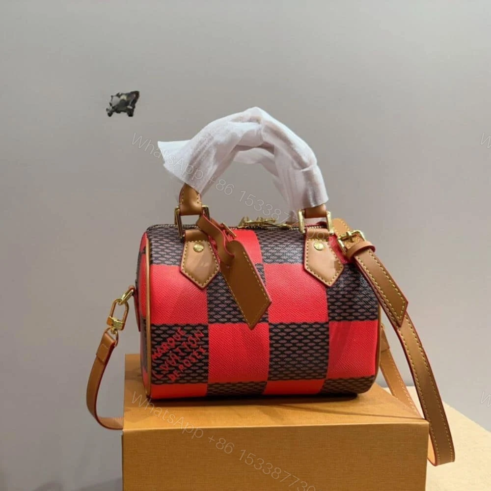 View 2 of Louis Vuitton Speedy Bandoulière 20 Damier Red And Black 20Cm