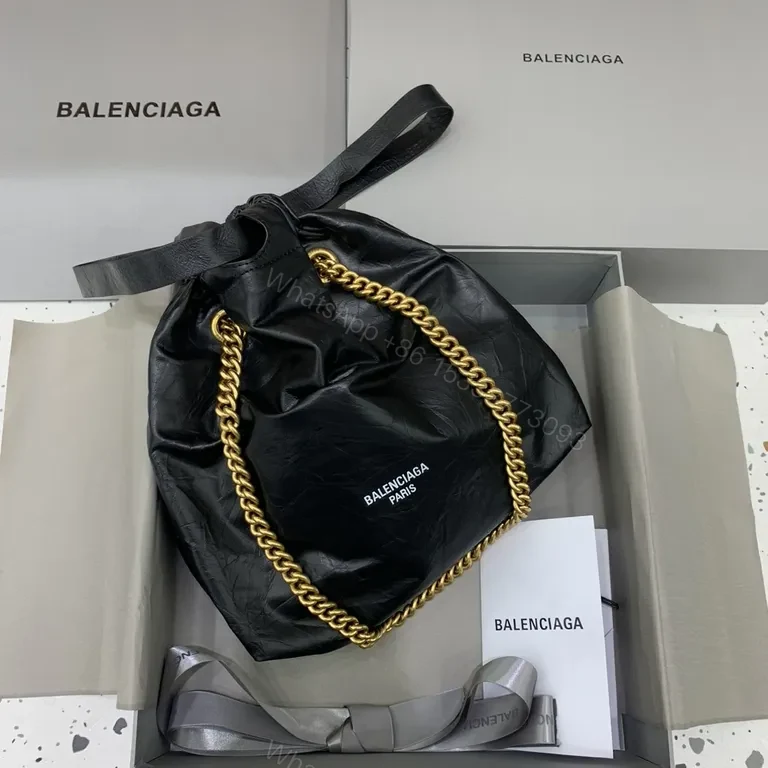 Gold Chain Edge Chic Bag: Balenciaga-Inspired Drawstring" — view 1