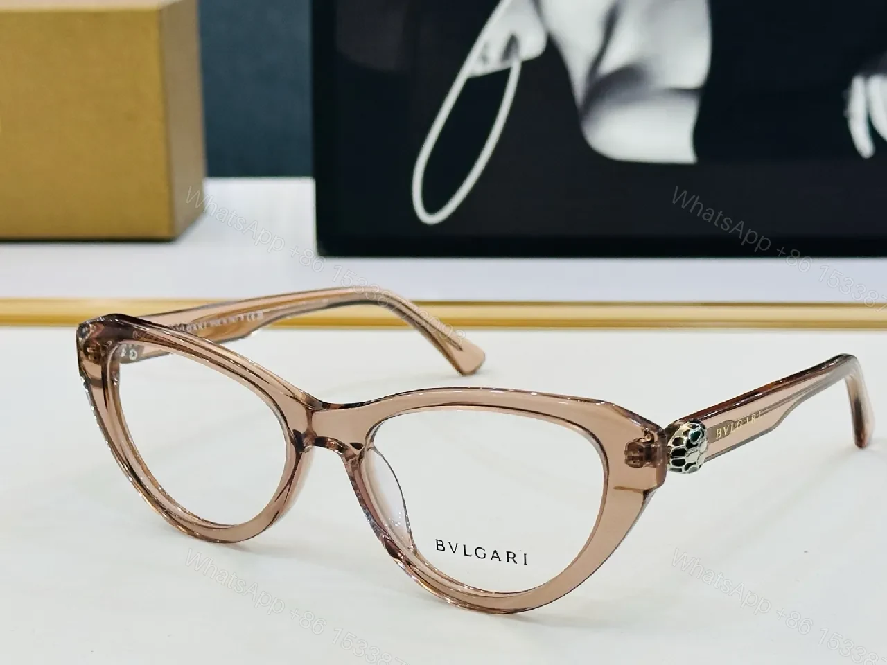 View 4 of Bold Cat-Eye Black Frames with Gold-Accent Sunglasses