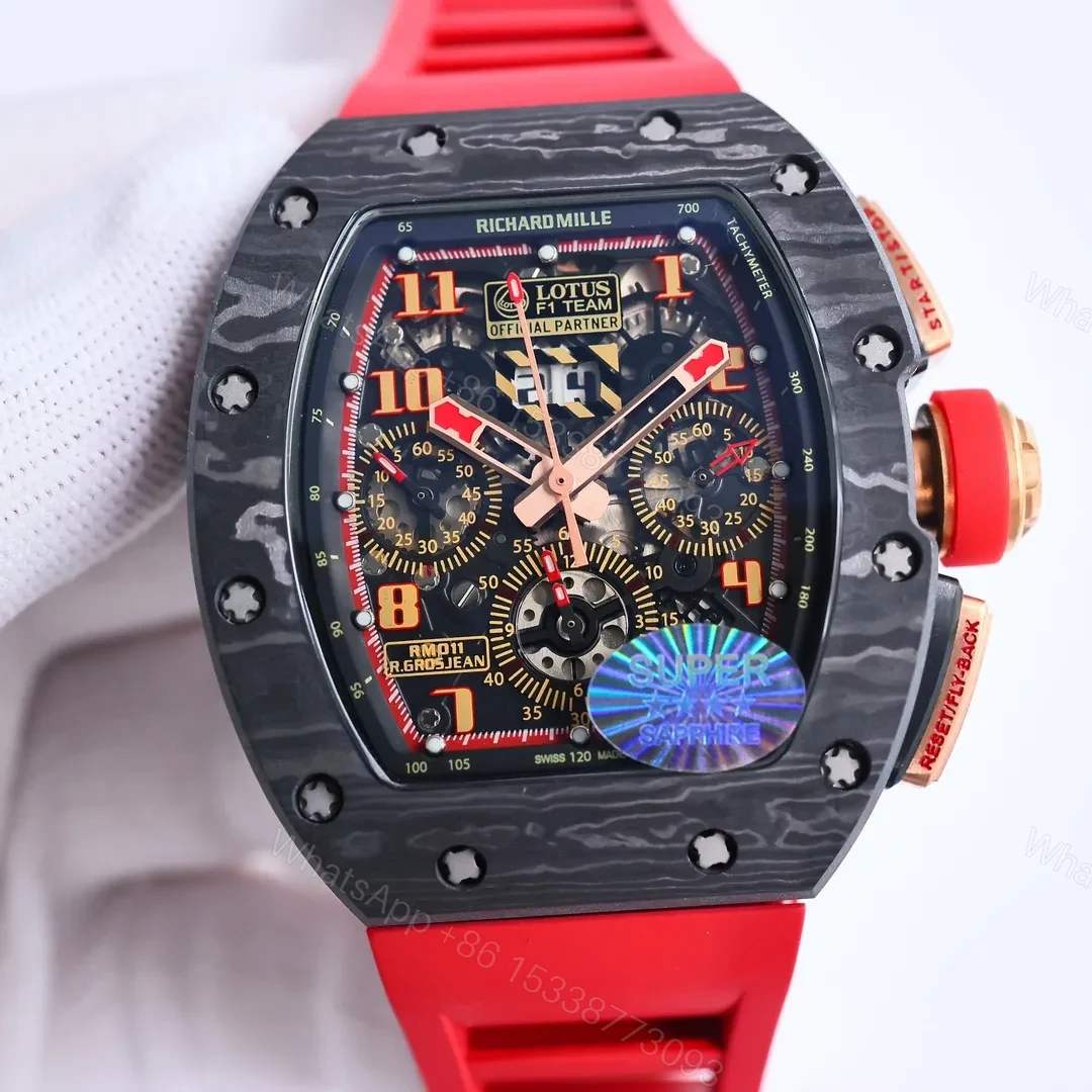 View 2 of BBR Factory Richard Mille RM011 Red Strap Watch