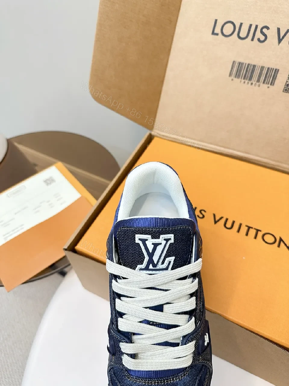 View 4 of Dark Denim Luxe Sneaker: Durable High-Top Comfort