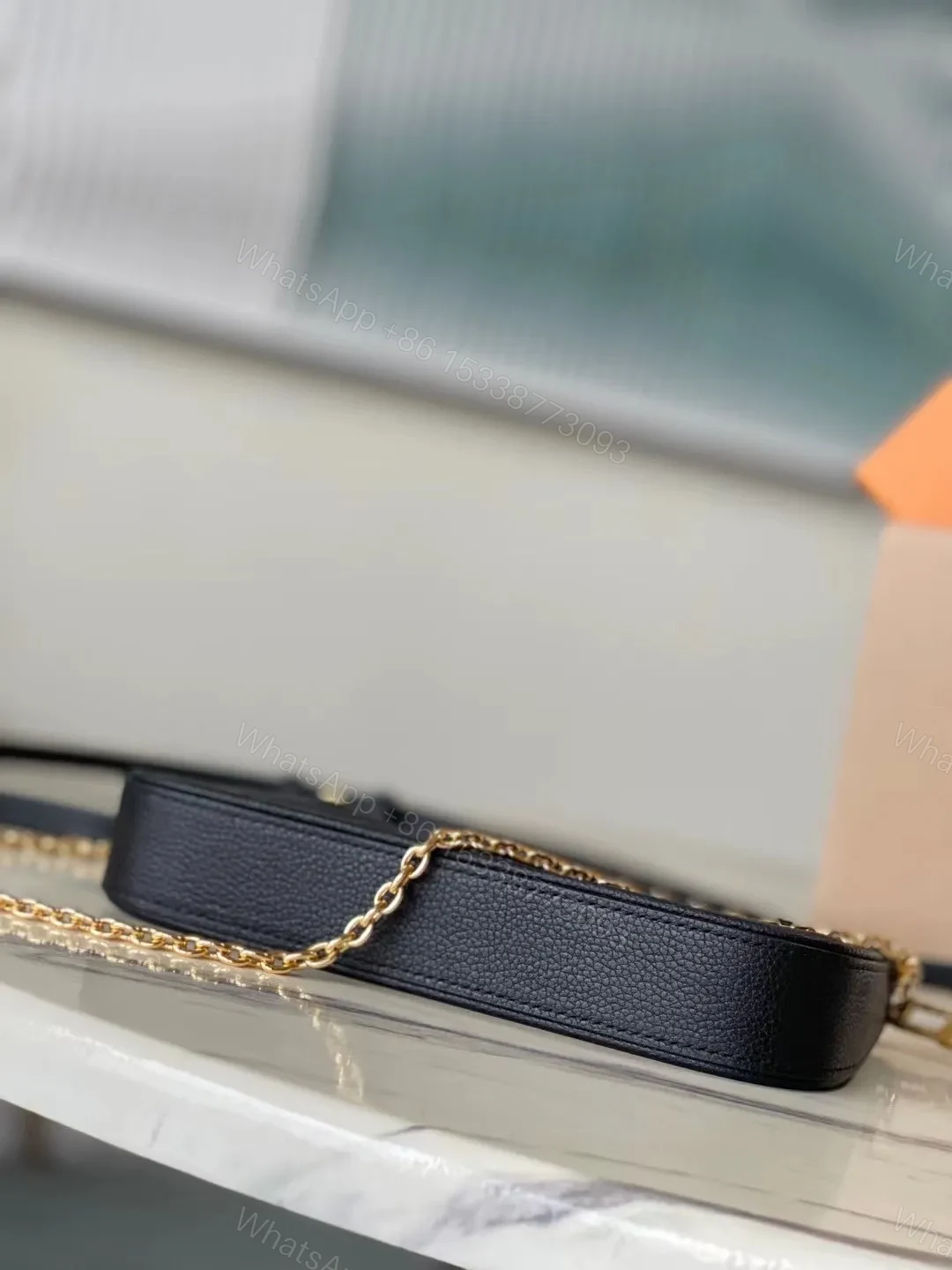 View 3 of Louis Vuitton LV Easy Pouch On Strap Super Handbags Black 19×11.5x3cm