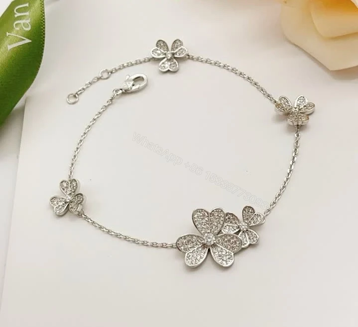 View 6 of Van Cleef & Arpels Frivole 5 Flower Diamond White Gold Bracelet TJ619