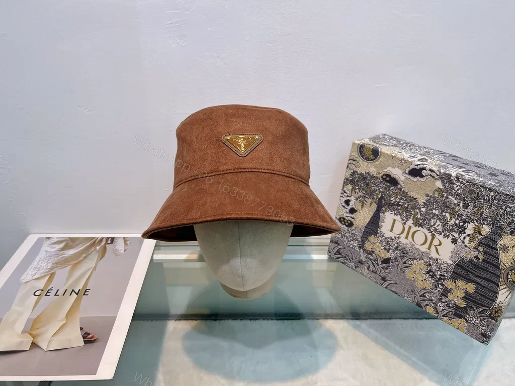 View 9 of Mist Gray Soft-Edge Bucket Hat with Prada Accent, Lux Casual