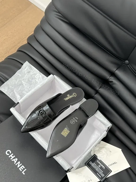 View 3 of Chanel-Inspired Patent Slip-Ons: Luxe Everyday Mules