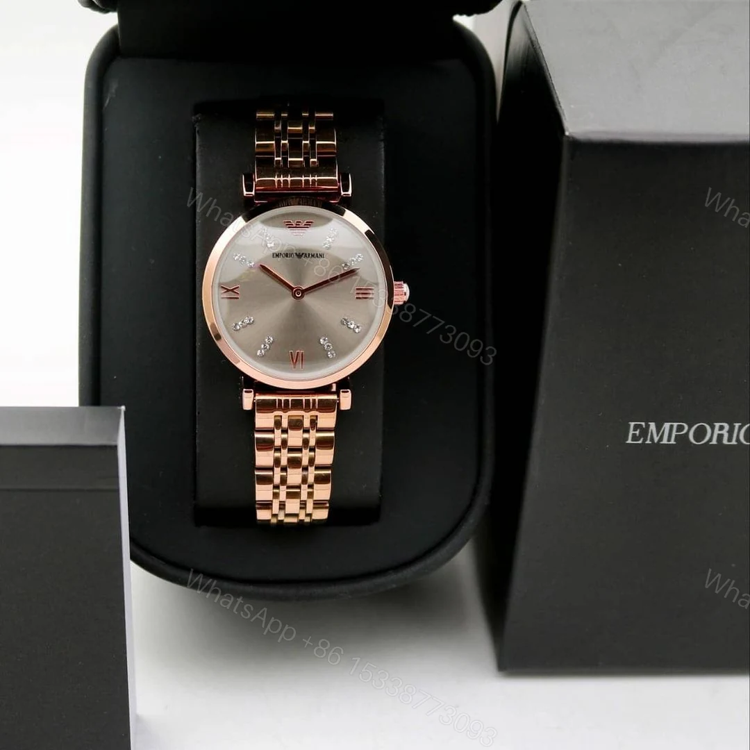 View 2 of First Copy Emporio Armani Rose Gold White Dial Watch For Women