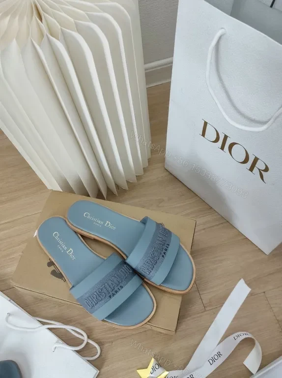View 8 of Serene Blue Satin Slides â€“ Lux Slip-Ons with Logo Strap