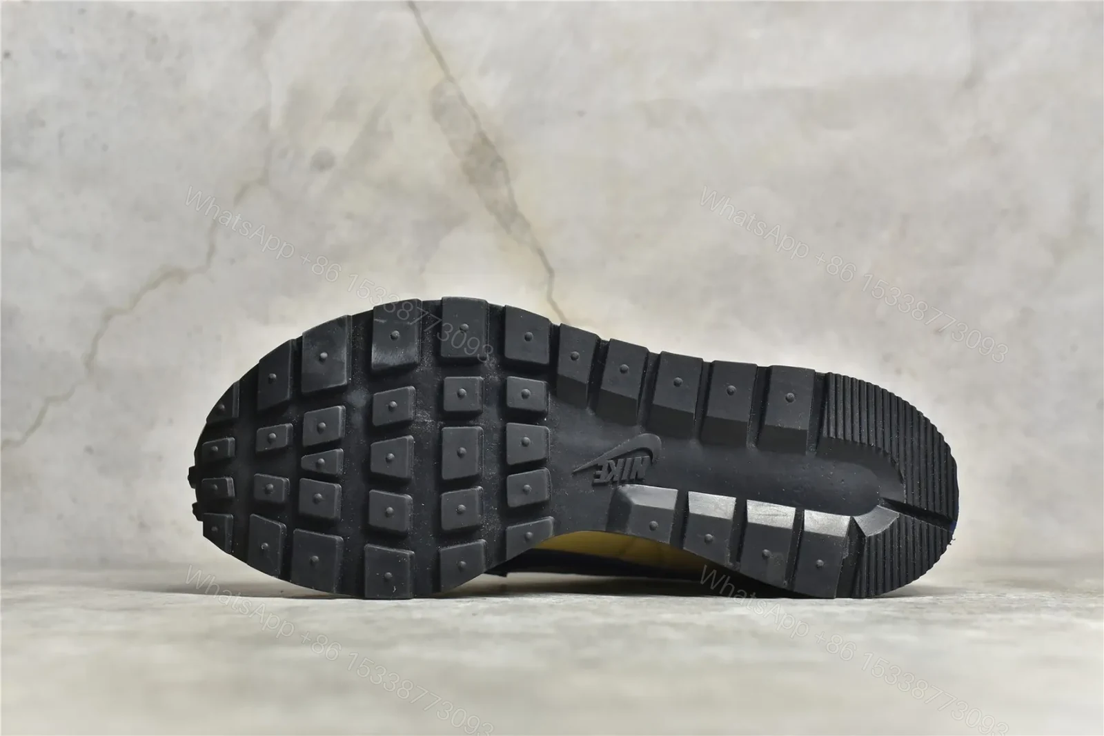 View 9 of Sacai × Nike VaporWaffle “Sesame and Blue Void” Replicas