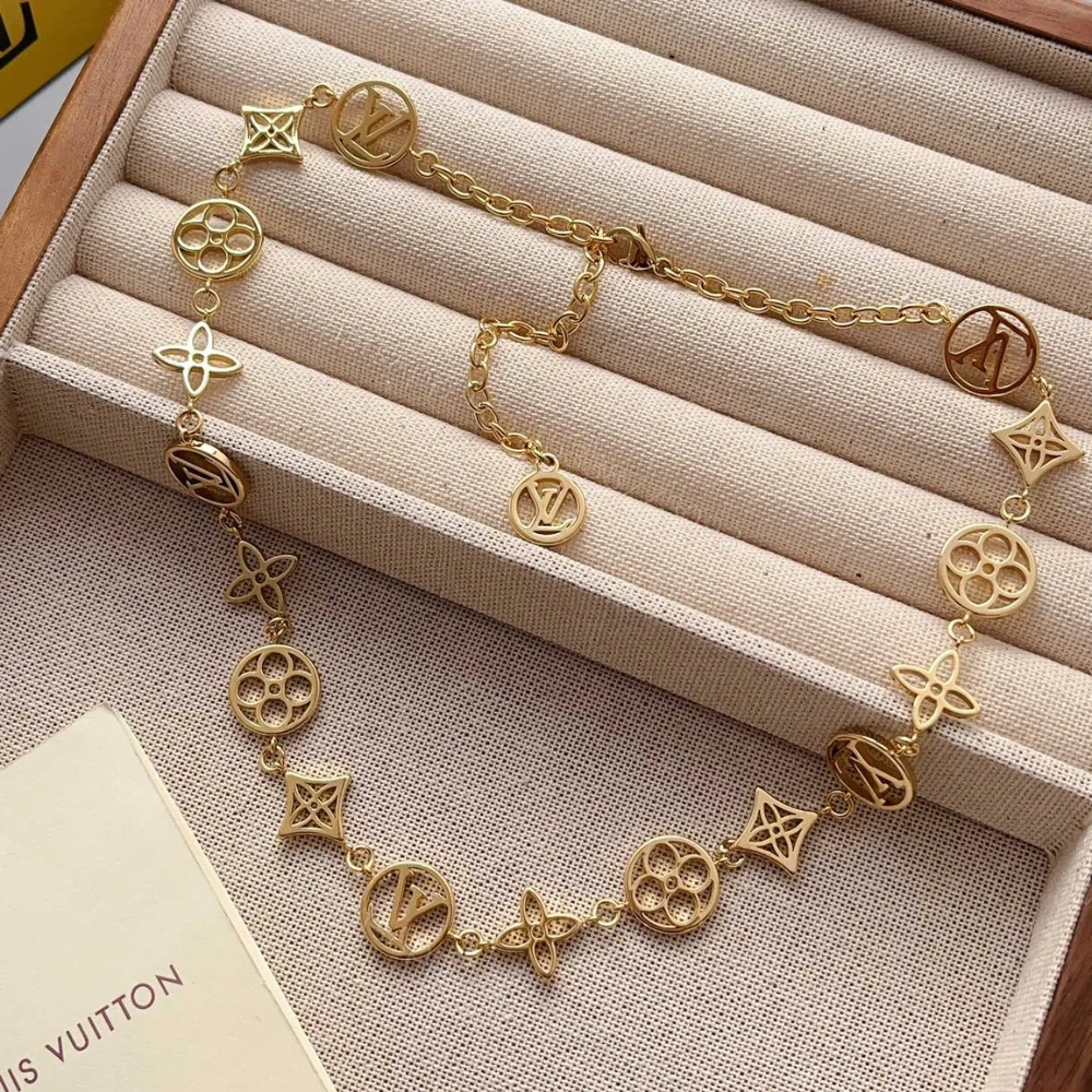 View 3 of Louis Vuitton LV Lace Necklace Gold M01057