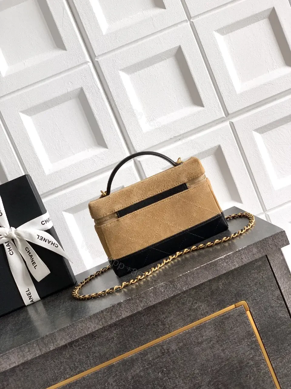 View 5 of Two-Tone Suede Crossbody: Textured Luxe, Everyday Versatility