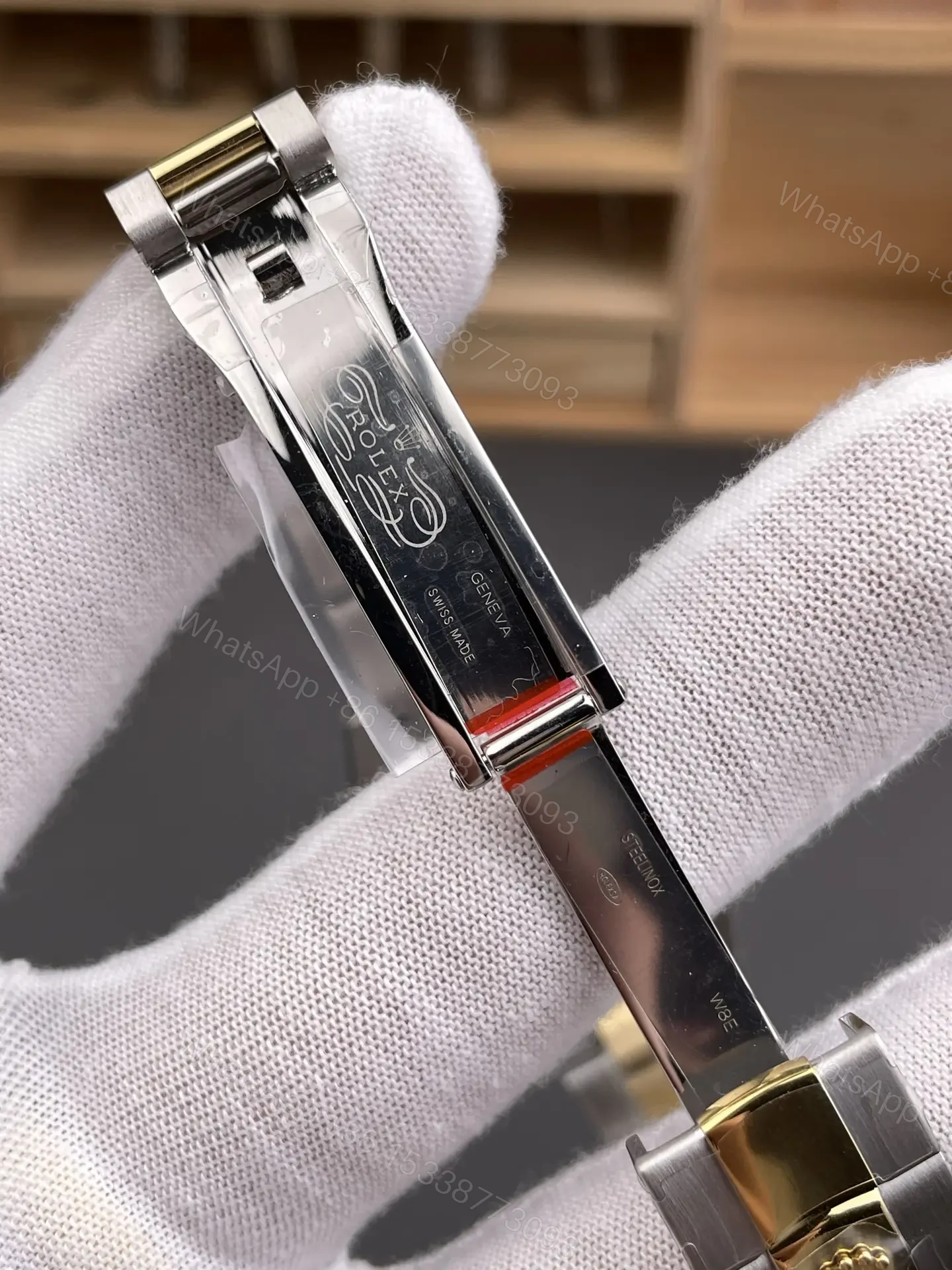 View 7 of Rolex Datejust 31 Stainless Steel Yellow Gold Domed MOP Oyster 278243-0027
