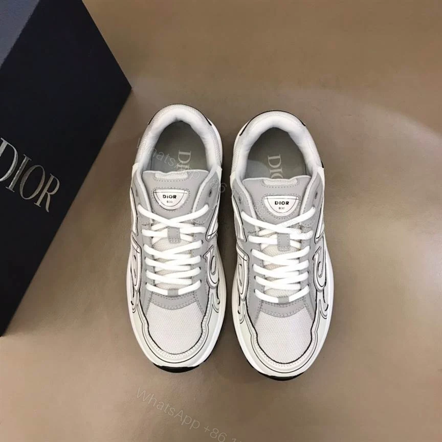 View 6 of DIOR B30 SNEAKERS GRAY MESH AND WHITE TECHNICAL FABRIC – CD85
