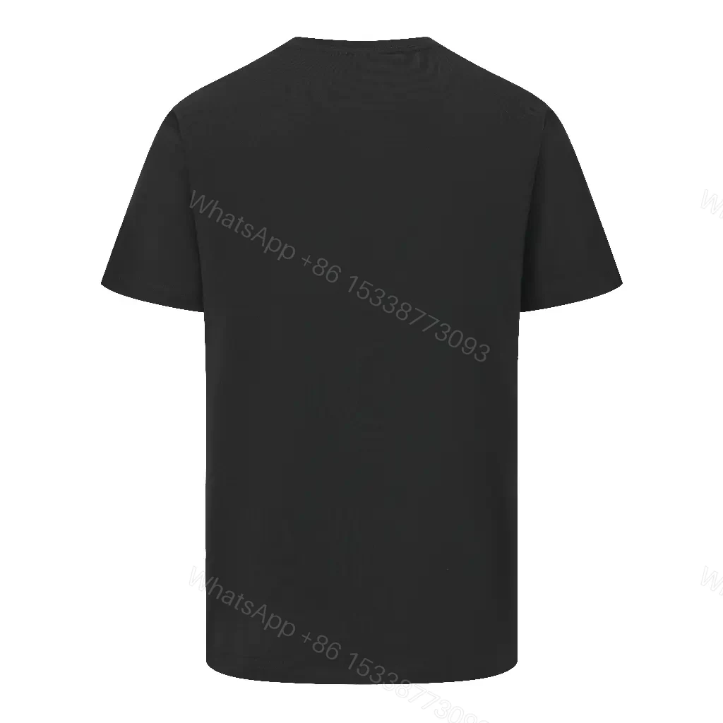 View 8 of Minimalist Black Cotton Tee with Subtle Embossed Logo - T‐Shirt