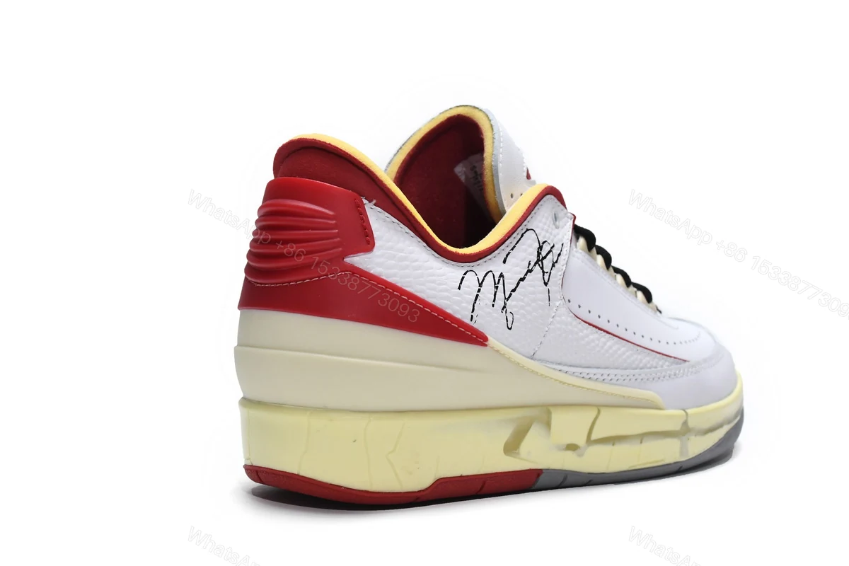 View 12 of Off White x Air Jordan 2 Retro Low SP White and Varsity Red DJ4375-106
