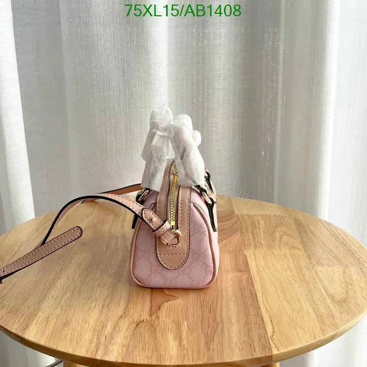 View 8 of Lookalike Gucci Ophidia Super Mini Pink GG Supreme Crossbody with Leather Handles RML852