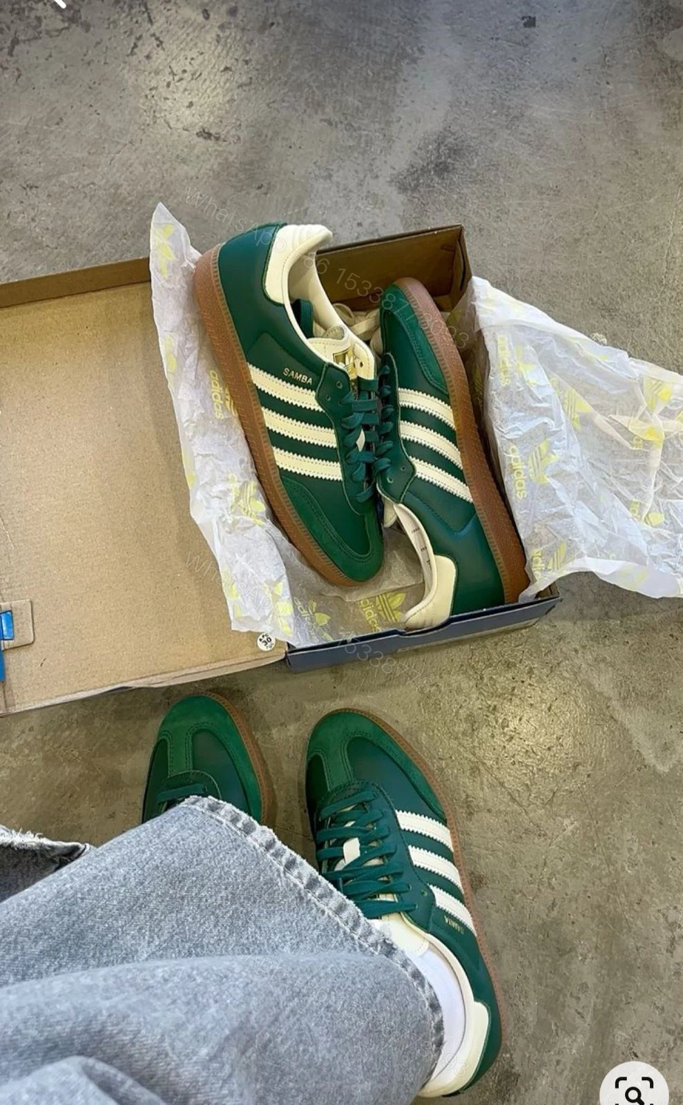 View 4 of FIRST COPY Adidas Samba Og Collegiate Green For Woman