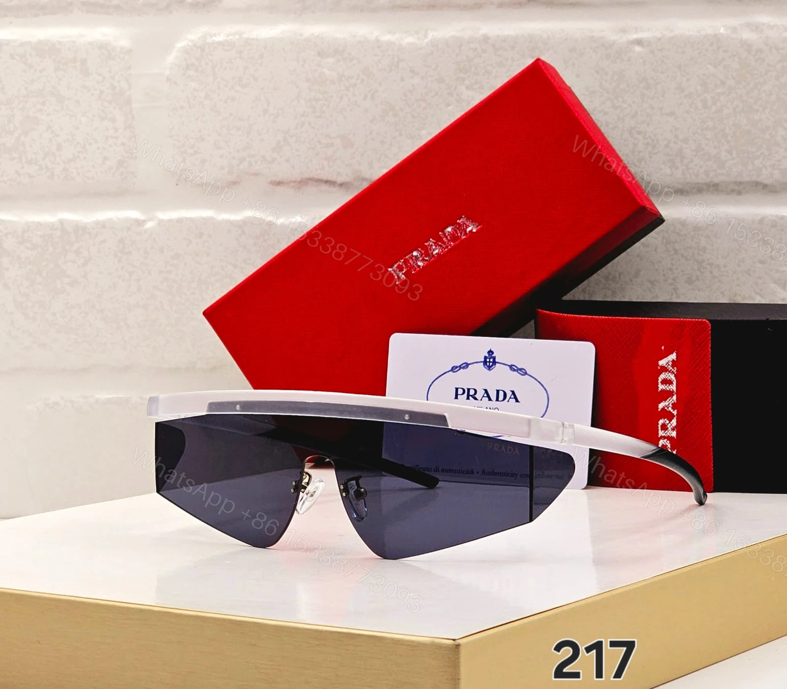 View 4 of Prada 217 Sport Wrap Black-Yellow Frame UV400 Lens