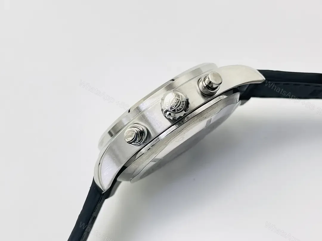 View 5 of IWC White Pilot Chronograph Blue Hands Leather Strap Ultimate 43MM IWC-PILOT-CHR-WHT43-BH