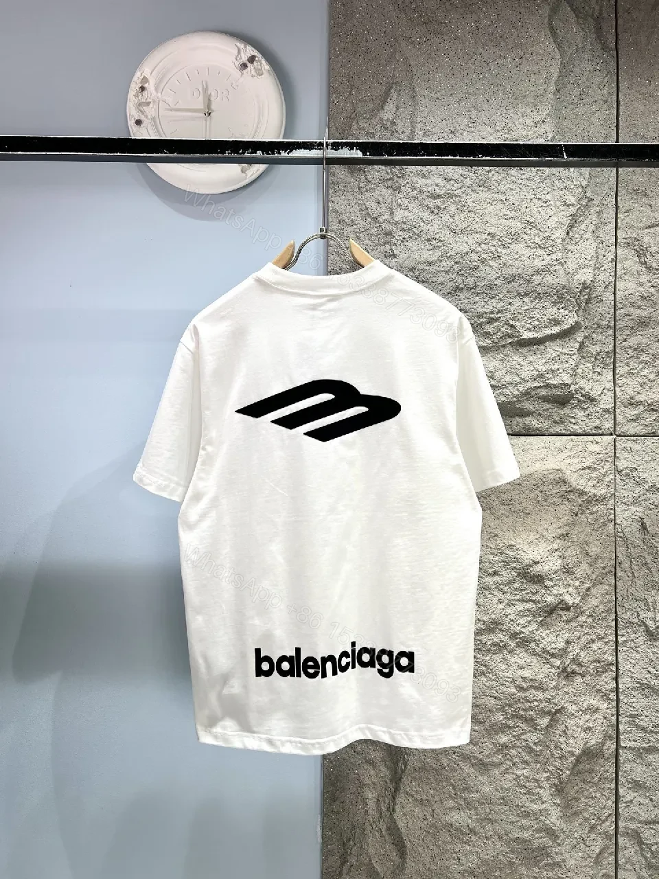 View 3 of White Cotton-Jersey Tee, Minimal Logo, Premium Casual