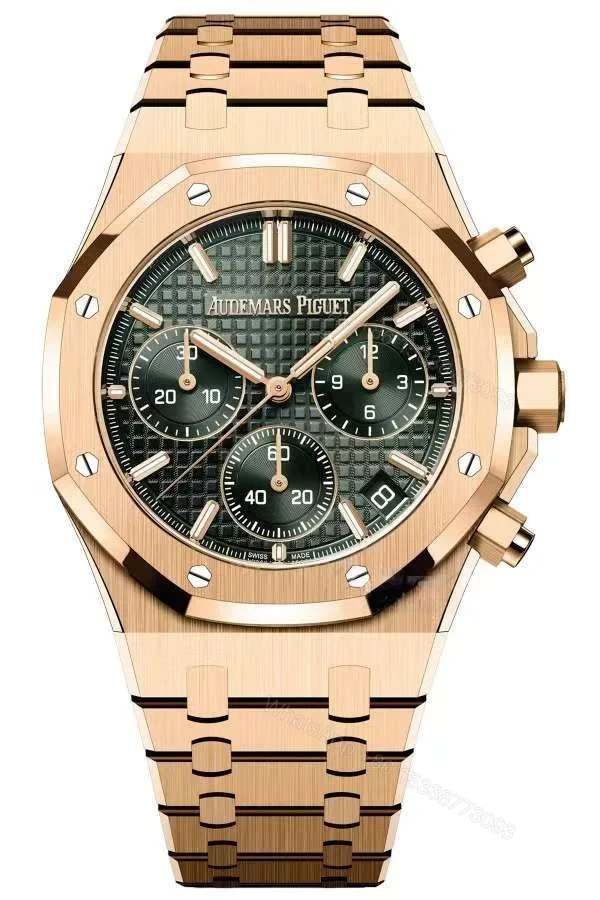 Audemars Piguet Super Clone Royal Oak Rose Gold Green Dial 26240 Chronograph 41mm Cal.4401 — view 1